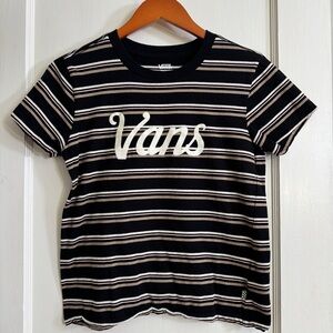 Junior’s Vans Striped Logo Graphic Tee